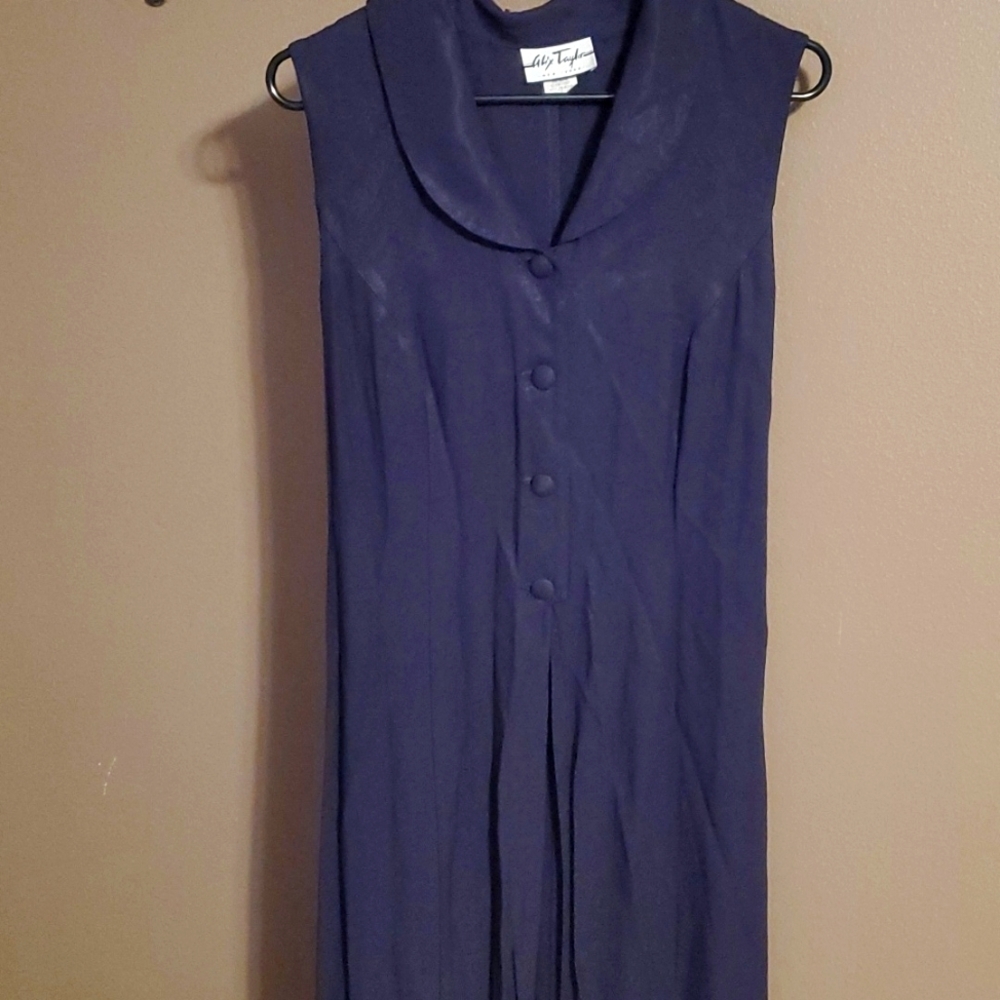 Alix taylor purple sleeveless button up with slits on side and middle cover up